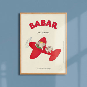 Poster Babar en avion
