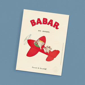 Poster Babar en avion
