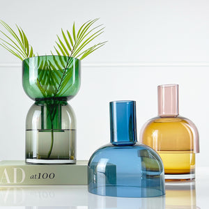 Flip vase en verre Vert et Gris M Cloudnola